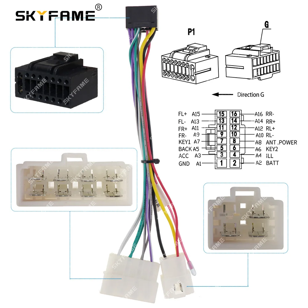 SKYFAME 16Pin Car Wiring Harness Adapter For TATA Mahindra TUV300/XUV500 Scorpio Marazzo KUV 100 THAR bolero