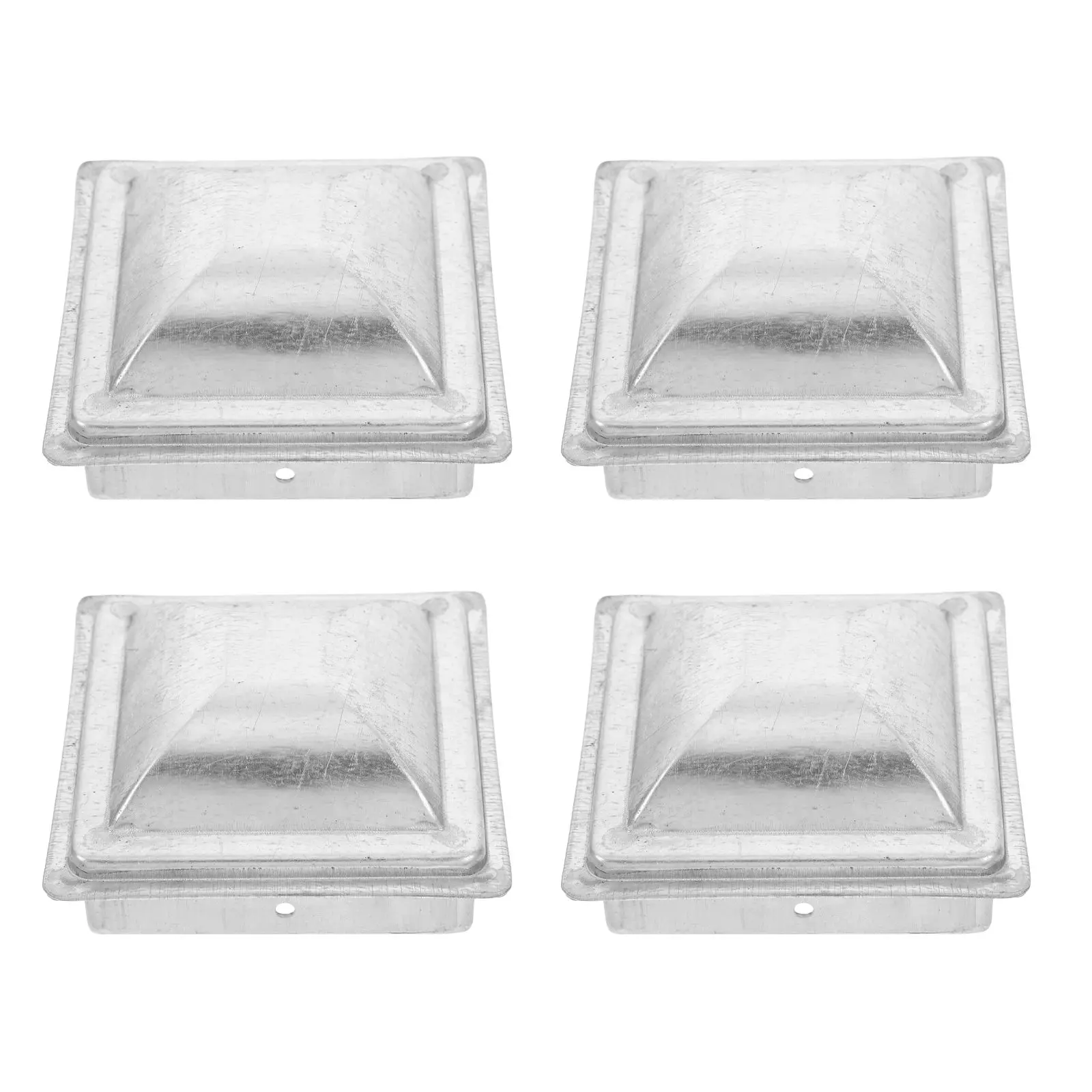 

4 Pcs Column Cap Closure Fence Topper Deck Post Caps Protector Zinc Steel Covers