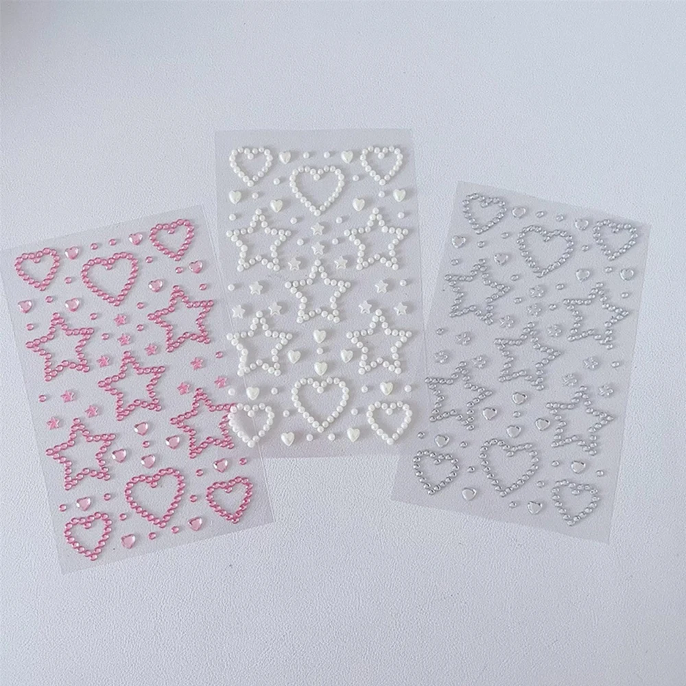 INS Music Party Face Jewels Sticker Makeup Eyes 3D DIY Pink Love Heart Shape Stickers Festival Accessories Korean Art Stickers