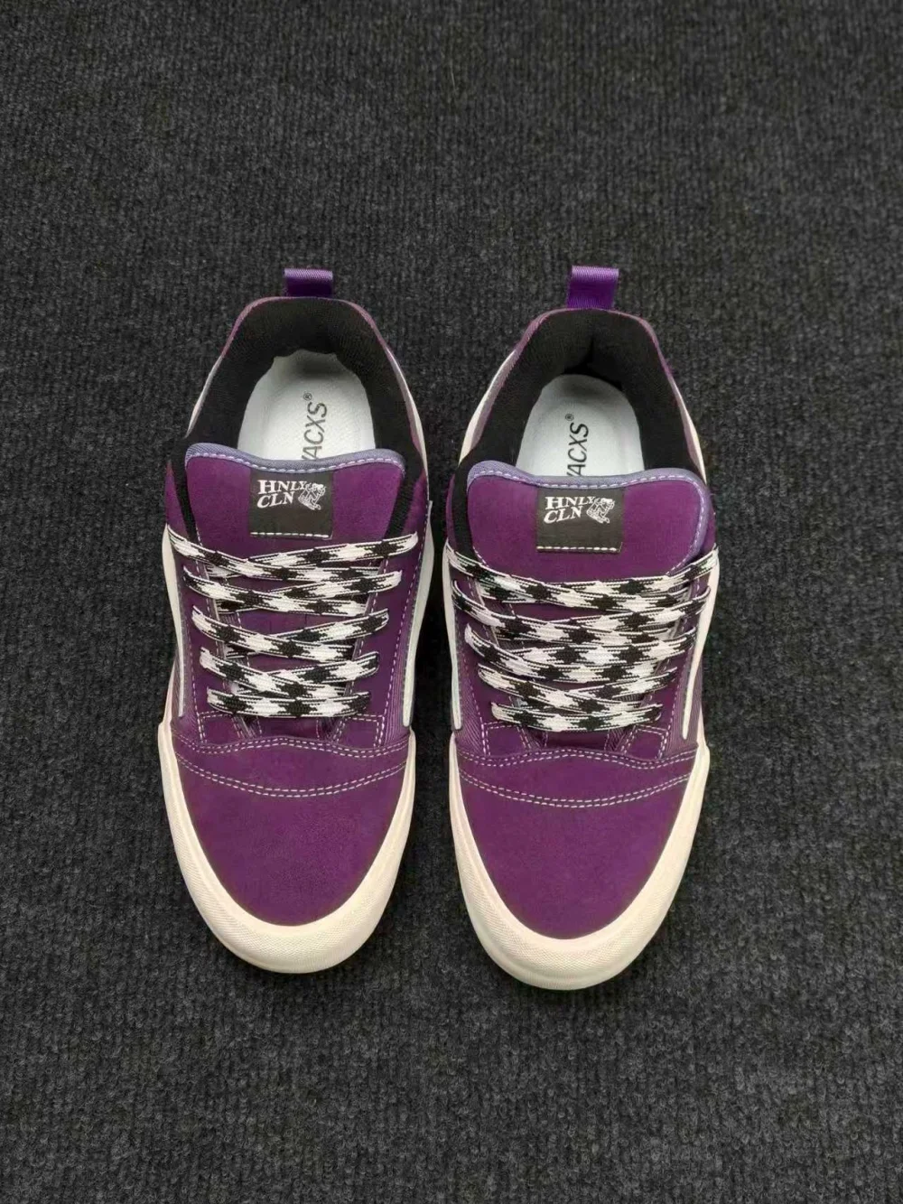 knu-skool-collaborative-lightening-casual-shoes-unisex-fat-bread-loafers-low-top-leisure-sneakers-purple-color-sporty-flat-heel
