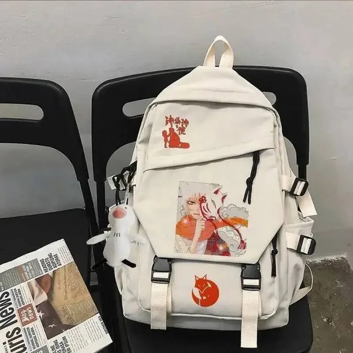 

Black White Love Kamisama Himemashita Student Teens School Bags Backpacks Anime GAME