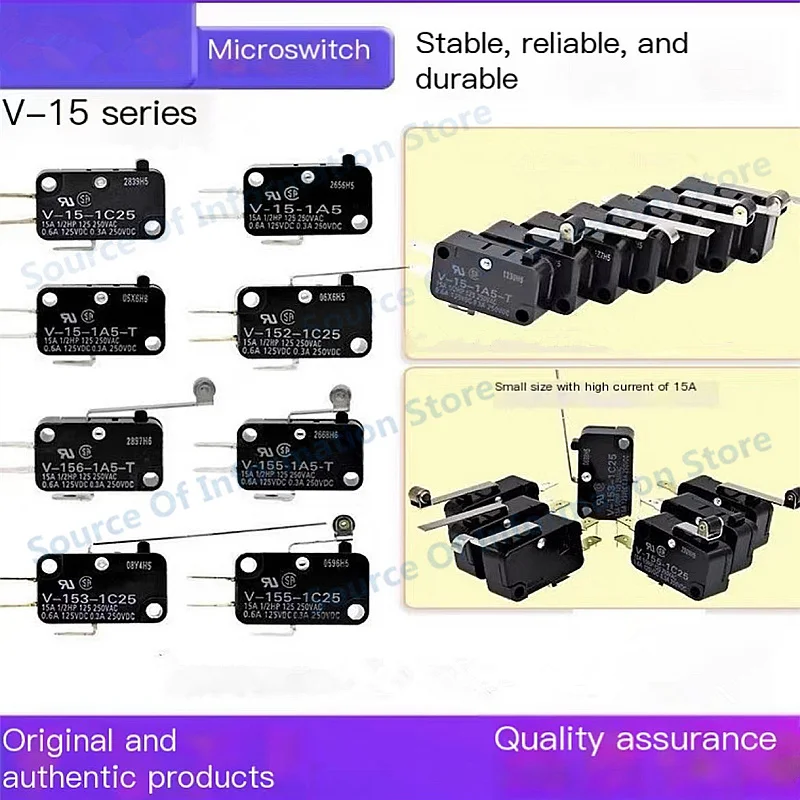 

50PCS Microswitch stroke limit switch V-15-1C25 V-15-1A5 V-15-1A5-T V-152-1C25 V-153-1C25 V-154-1C25 V-155-1C25 V-156-1C25