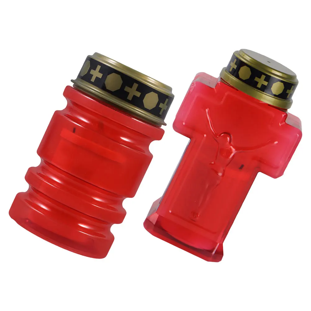 

2Pcs Cross Jesus Cemetery LED Lights Operated Flameless Prayer Lamps Outdoor Religious Grave Decorations Garden