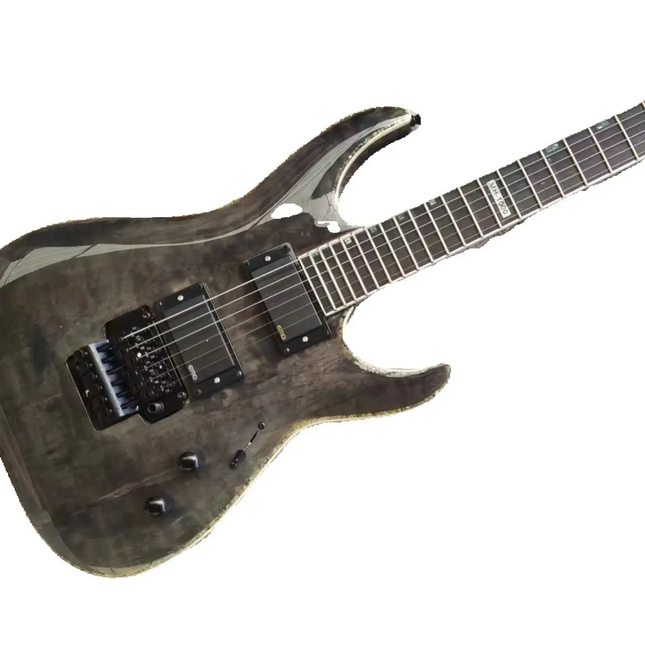 جيتار كهربائي عالي الجودة مكون من 6 أوتار، ولوحة أصابع من خشب الورد، وجسر اهتزاز، ولاقط EMG #1