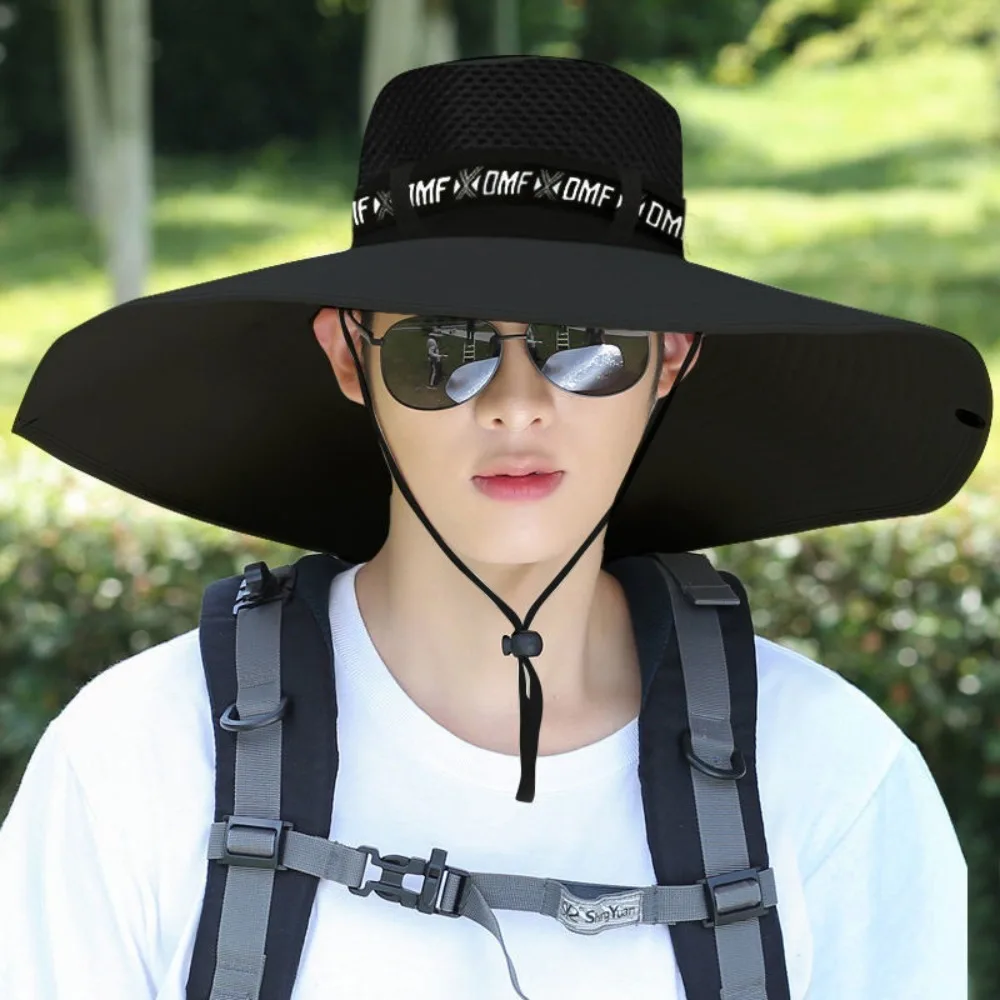 360 Degrees Protection Sun Hat Wide Brim Sunscreen and Shading Agricultural Work Hat Anti-UV Adjustable Fishing Cap Autumn