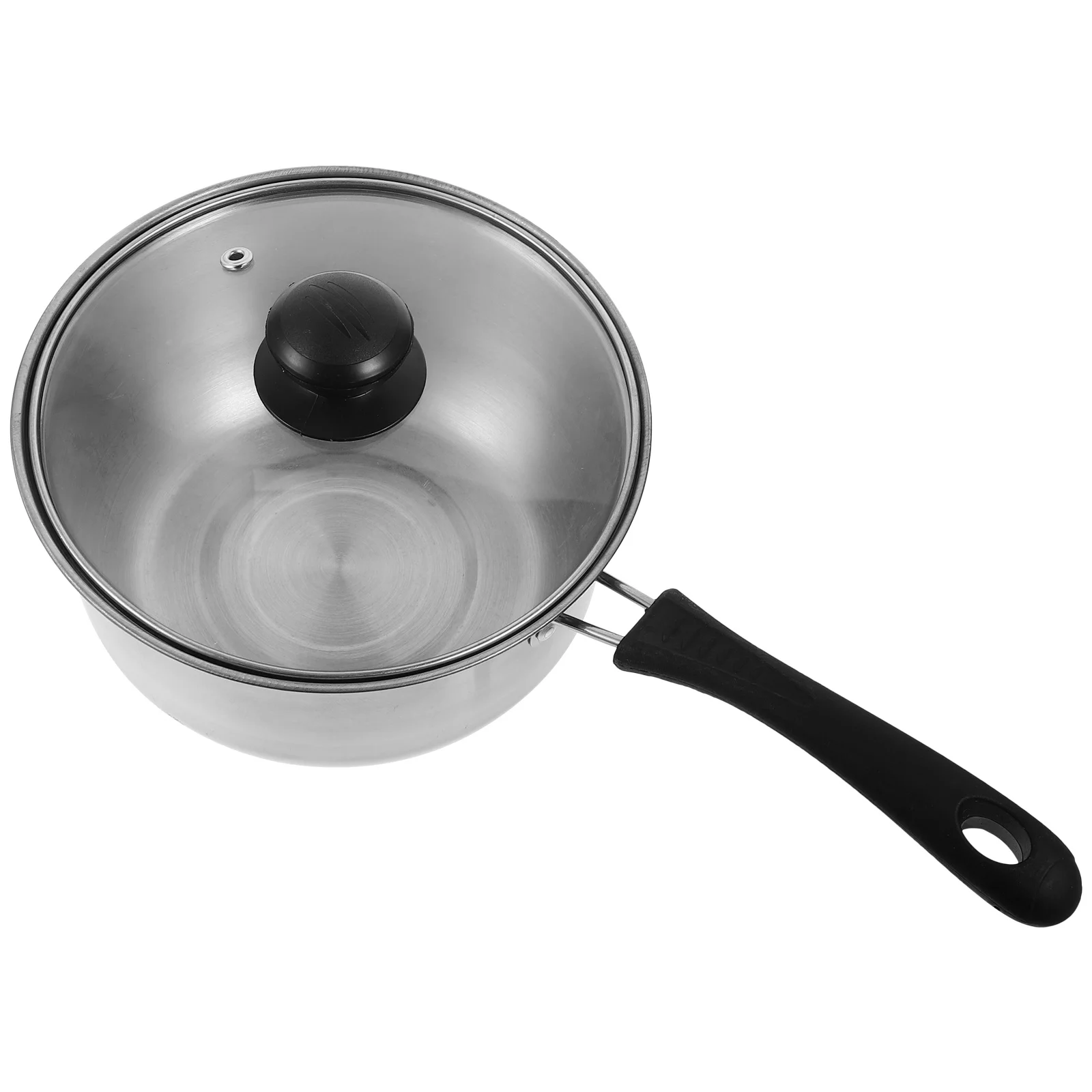 

Stainless Steel Milk Pot Small Single Handle Cooking Soup Saucepan Pot Cover Stewing Braising Porridge Stainless Steel Pots