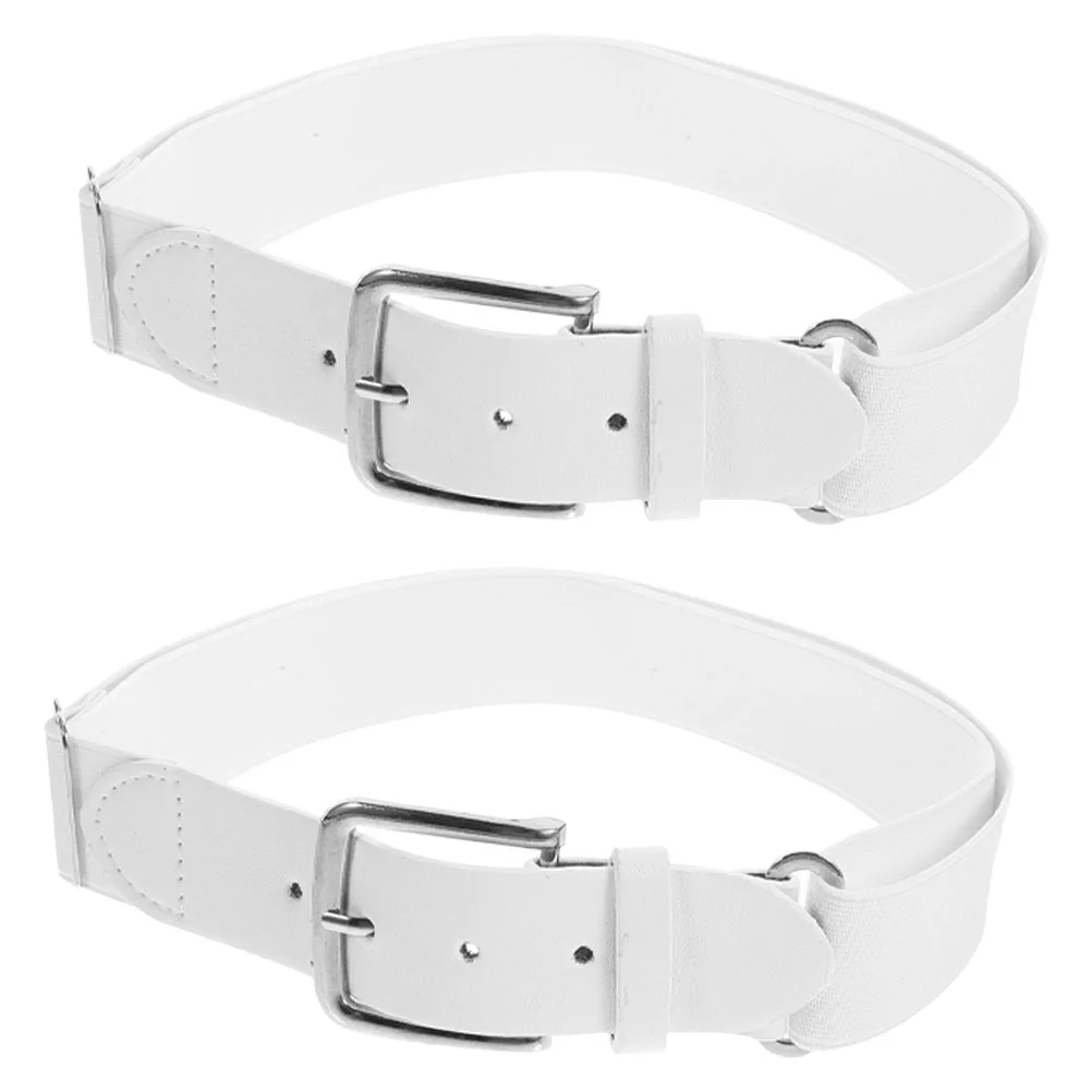 

2 Pcs Softball Belt Men Belts Youth Baseball Football White Steel Softballs Men's