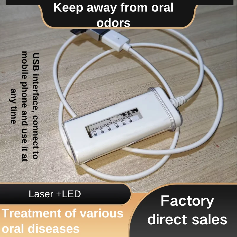 

Dental diode laser system for the treatment of soft tissues, USB interface for portable use, treatment of oral diseases