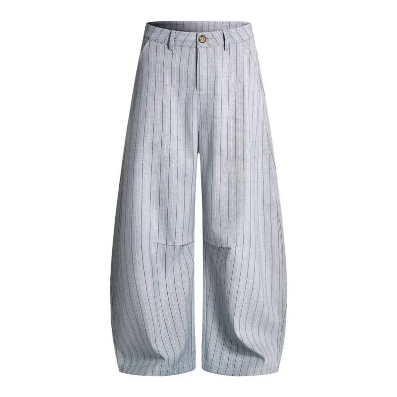 

Retro Old Money Aesthetic Striped Wide Leg Dress Pants Casual Baggy Curved Pants Men Women Relaxed Fit Balloon Trousers