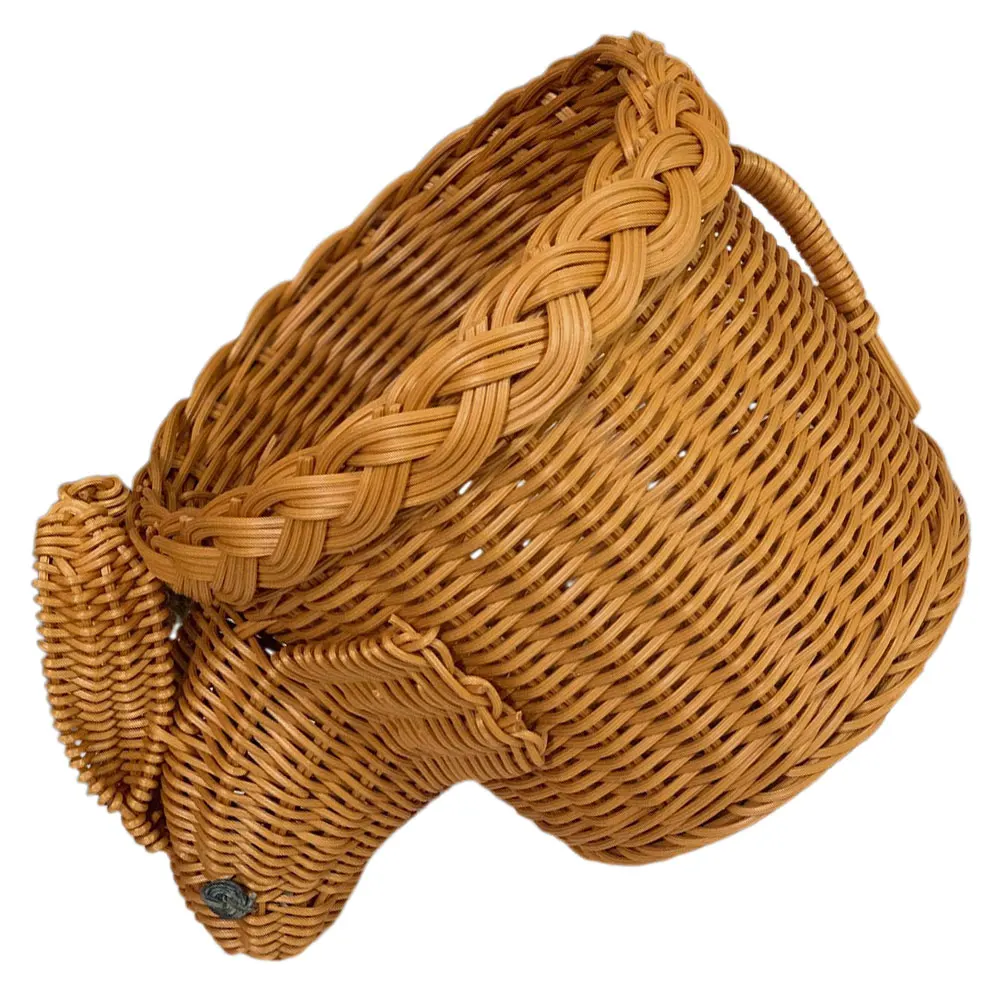 

Cute Bunny Shaped Fruit Basket Imitation Rattan Wicker Seagrass Storage Decorative Serving Large Capacity Versatile Use Stylish
