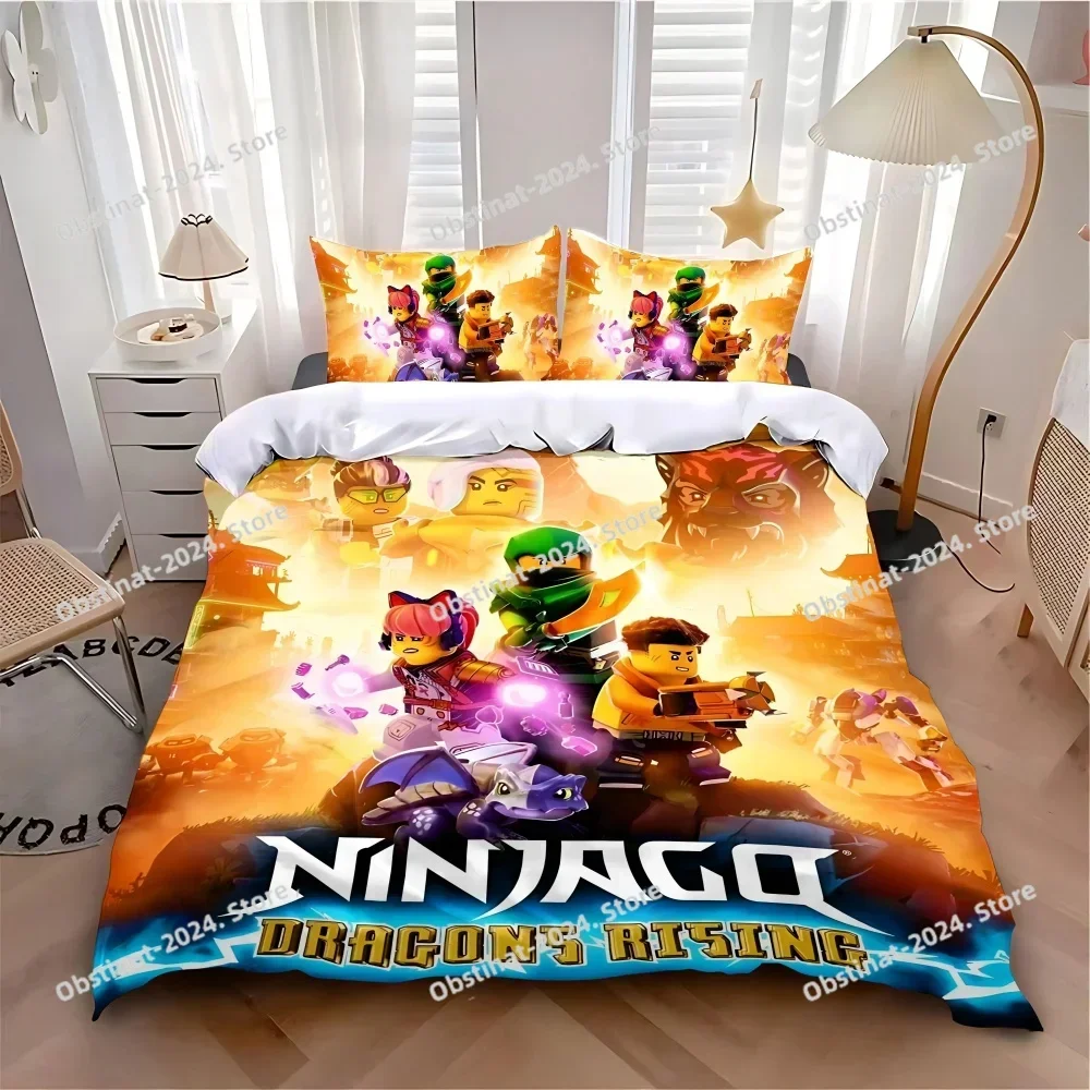 Game N-Ninjagoes 3D Printing Comforter Bedding Set,Duvet Cover Bed Set Quilt Cover Pillowcase,King Queen Size Bedding Set Kid
