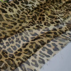 Abito di seta Shimmer Georgette Chiffon Leopard Pattern Metallic Jacquard tessuto sottile lucido per sciarpa