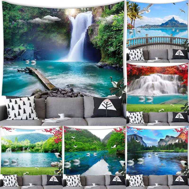 

Beautiful Landscape Tapestry Wall Hanging Beautiful Landscape Decor Tapestry Home Room Decoration Background Wall Decor