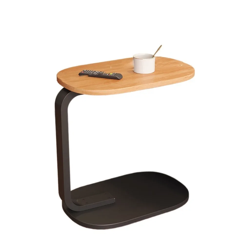 

Thicken C-Shaped Sofa Coffee Table Stable Space-Saving Mobile Storage Desk Oval Easy Installation Bedside Organizer Home