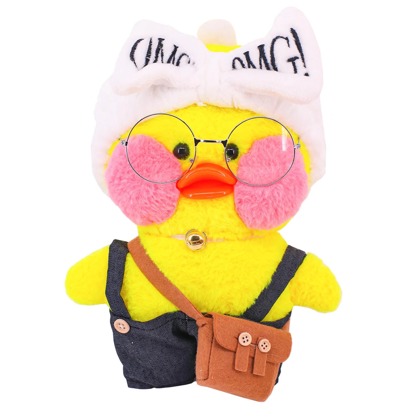 Duck Clothes Sweater+Bag 30 Cm Kawaii Skirt Overalls Fit 30 Cm Yellow Duck Plush Stuffed Toy Lalafanfan Accessories,Holiday Gift