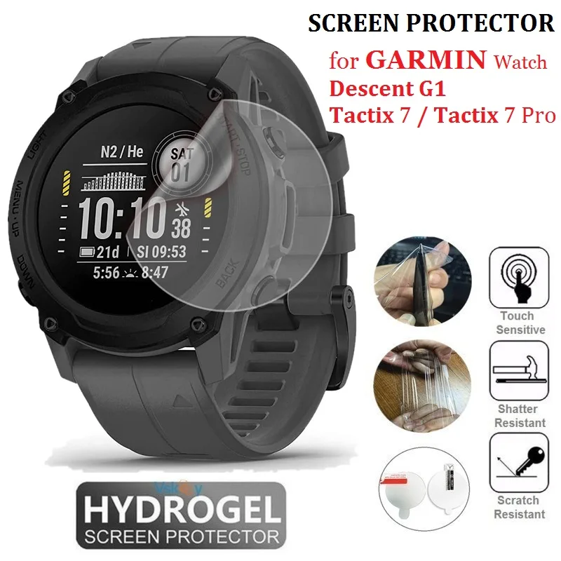 10PCS TPU Hydrogel Screen Protector for Garmin Descent G1 / Tactix 7 Pro / Tactix 7 Smart Watch HD Clear Soft Protective Film