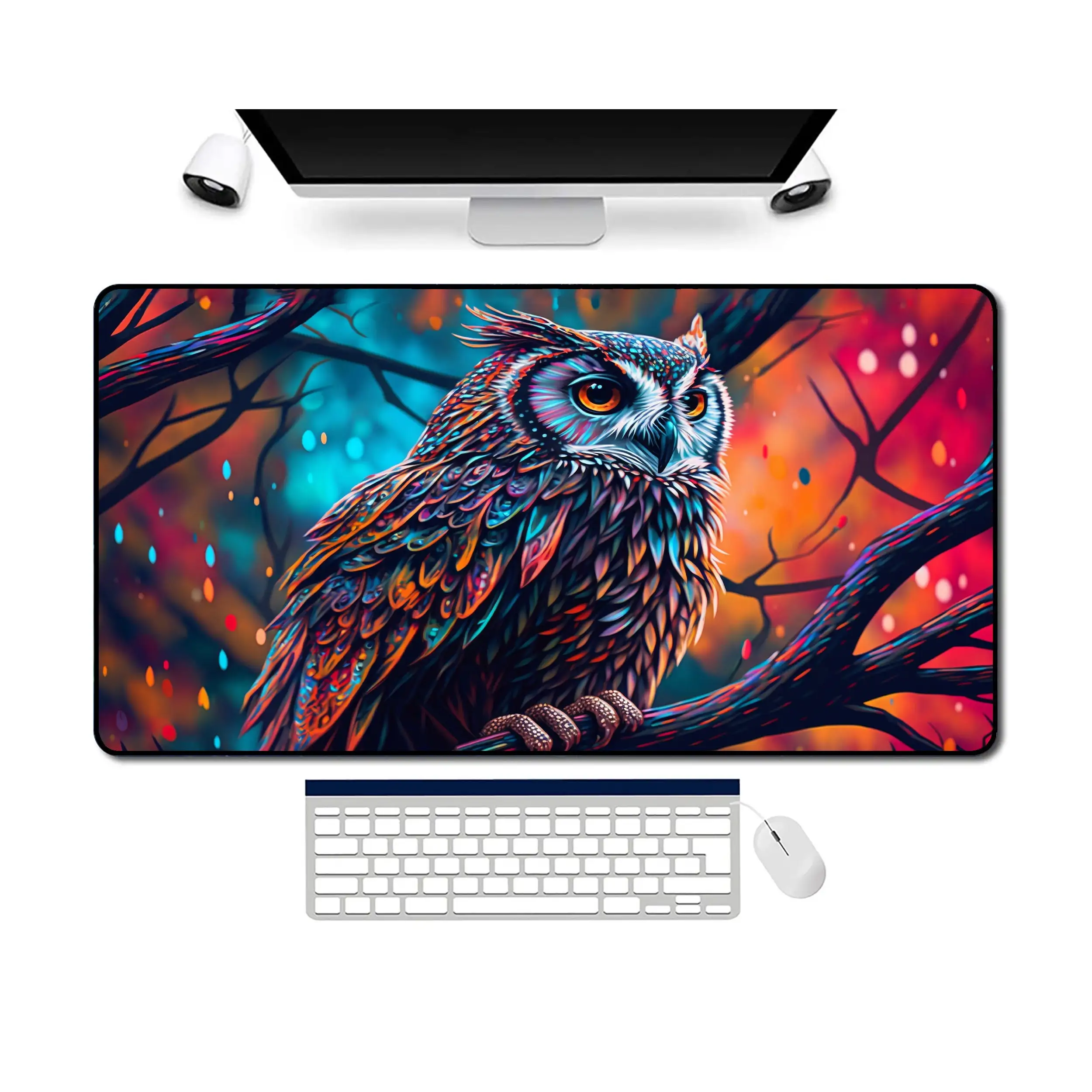 

Owl Desk Mat, Non-slip and Waterproof Gaming Mouse Pad, Office and Gaming Desk Decoration Mat, A Perfect Gift for Friends.