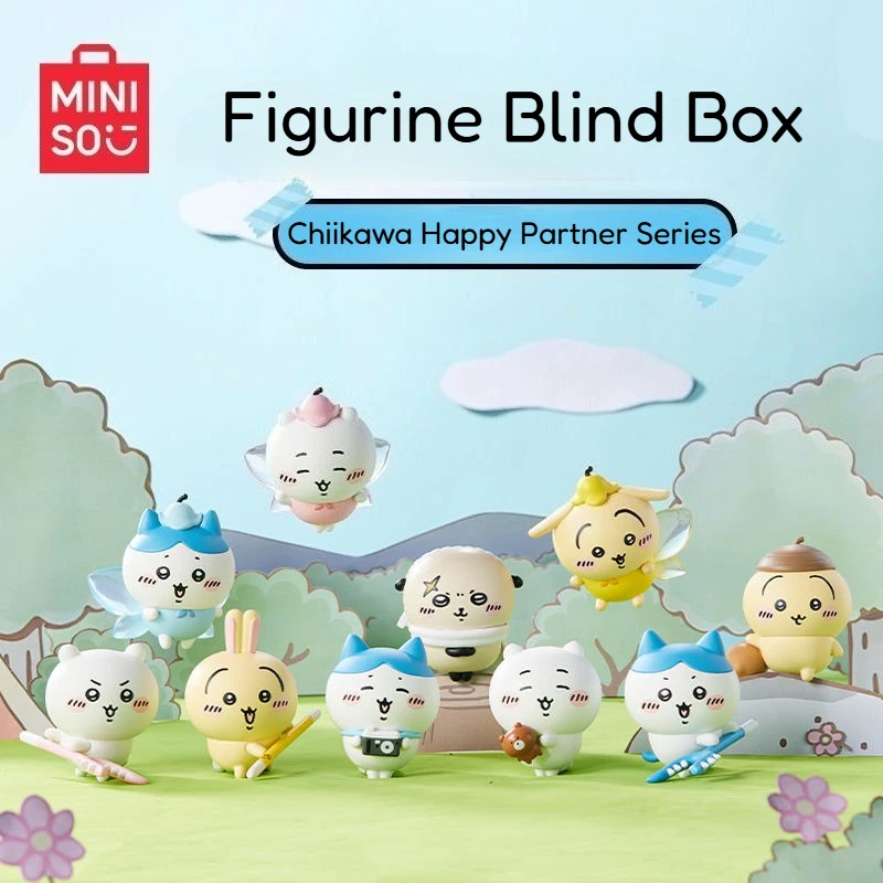 

Miniso Chiikawa Figurine Blind Box Usagi Happy Companion Series Cartoon Doll Desktop Ornament Toy Mystery Box Gifts 10 Styles