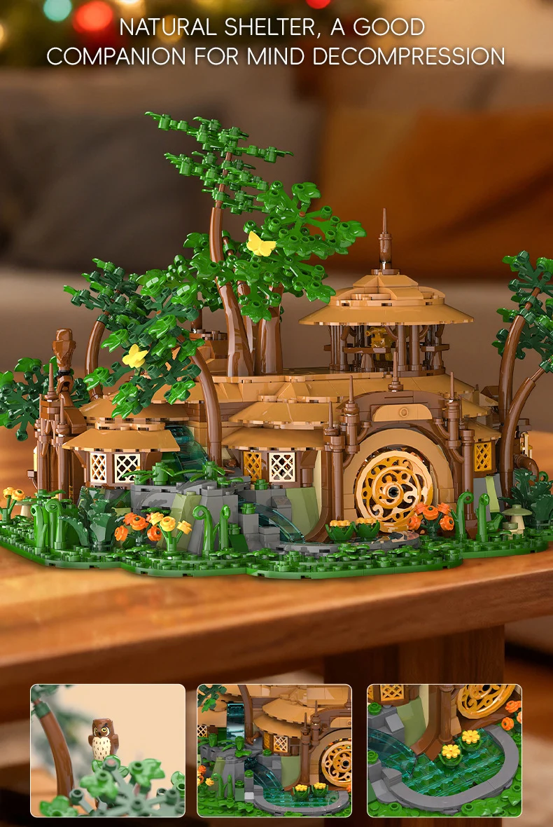 Idea City Straßenansicht Waldhaus Baustein Dschungel-Unterschlupf Konstruktions-Bausteine Spielzeug mit Licht-Kollektion als Geschenke – Detail 7