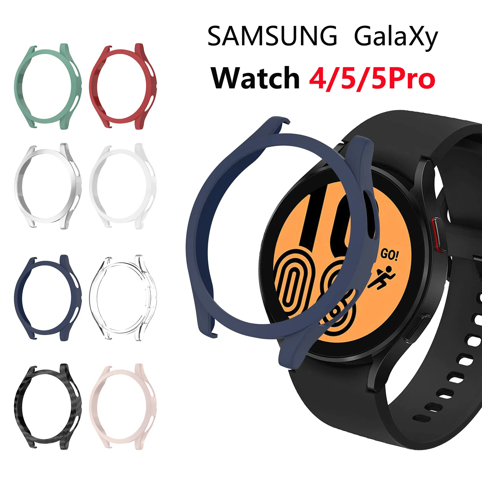 Watch Case Cover for Samsung Galaxy Watch 4 40mm 44mm，Hard PC Bumper Set for Watch Galaxy 4  Protective Bumper Shell for Watch 5