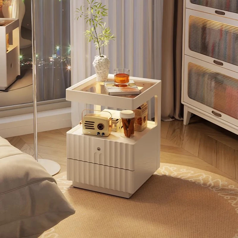 

Organizer Bedroom Nightstand Mobile Luxury Drawers Storage Cabinets Librero Bedside Table Decor Mesa De Noche Hotel Furniture