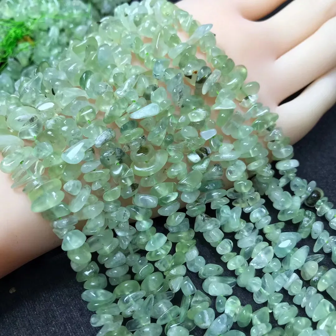 Prehnite baroque 5-8mm for DIY jewelry making 38cm loose beads FPPJ wholesale nature