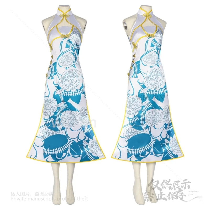 Anime Oshi No Ko Ai Hoshino Costume Cosplay Abito in stile cinese Blu Bianco Elegante abito da donna Abiti Halloween Party Ruolo Cos