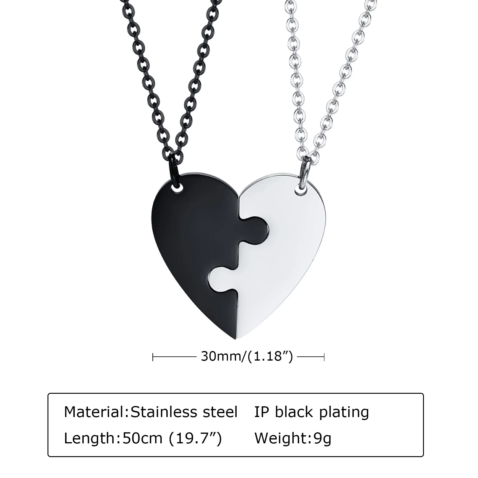 Vnox BFF Friendship Necklaces for 2 Best Friends Gifts, Custom Engrave Couple Heart Love Forever Pendant BFF Necklaces Set