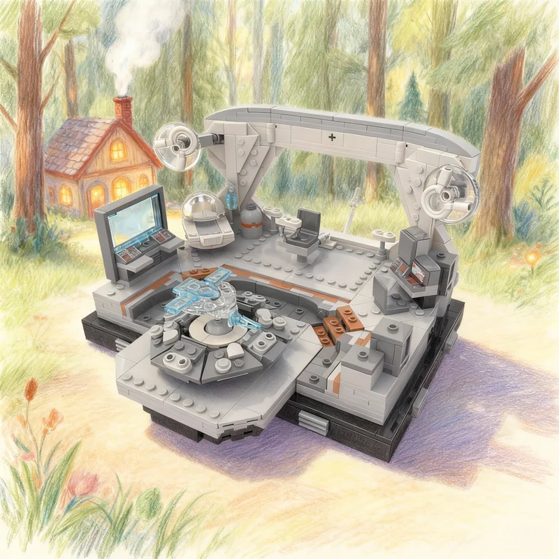 

Набор строительных блоков MOC «Командный мост Сопротивления» (742 детали), модель для сборки, подарок на Рождество, архитектурный конструктор, креативная идея для самостоятельной сборки