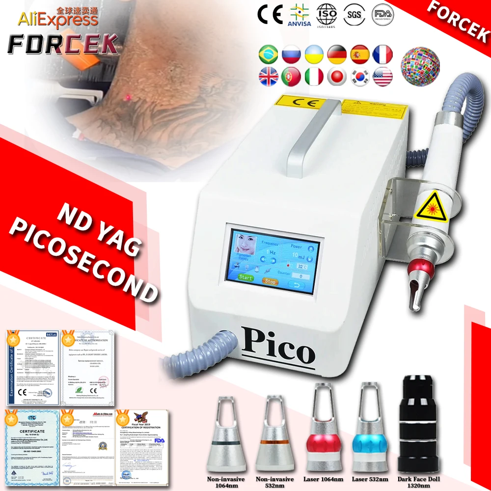 

2024New ND YAG Picosecond Laser Eyebrow Washing Freckle Remover Skin Rejuvenation Carbon Peeling Whitening Beauty Machin