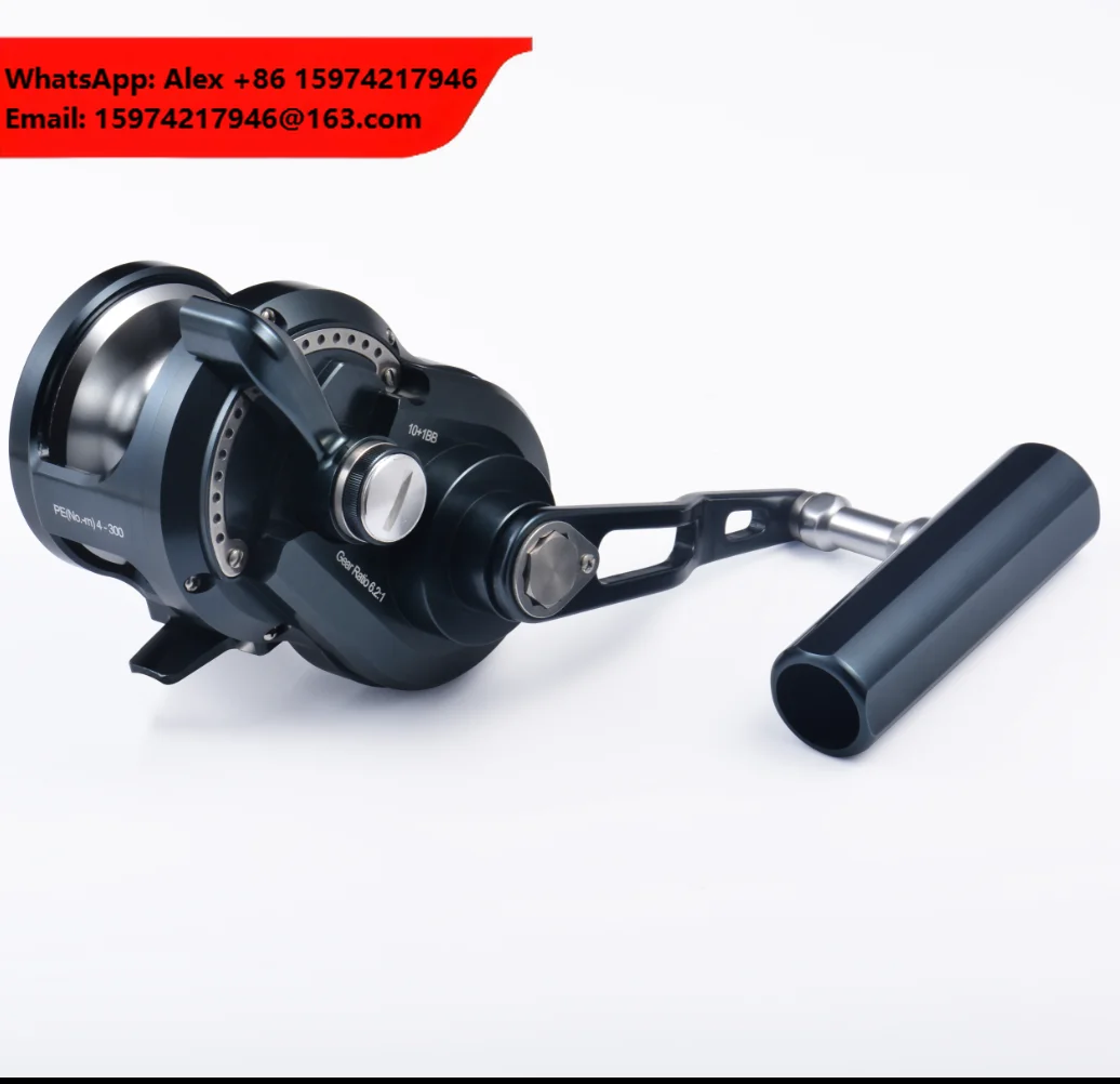 New Style Max Drag 30KG Fishing Reel Overhead Jig Reel All Metal Body 6.2:1 Trolling Drum Fishing Reels For Salt Water