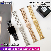 Five bead double buckle steel strip for Apple Watch Ultra2 49mm HK9 Pro Max 45 44 42 38 40 41mm Metal Strap Z69 S10proMax band