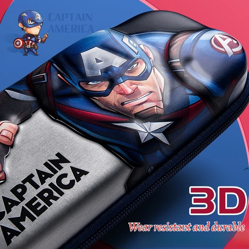 Estuche para lápices Spider Man Capitán América, gran capacidad, personaje de Anime, papelería de aprendizaje para niños, bolsa de almacenamiento impermeable