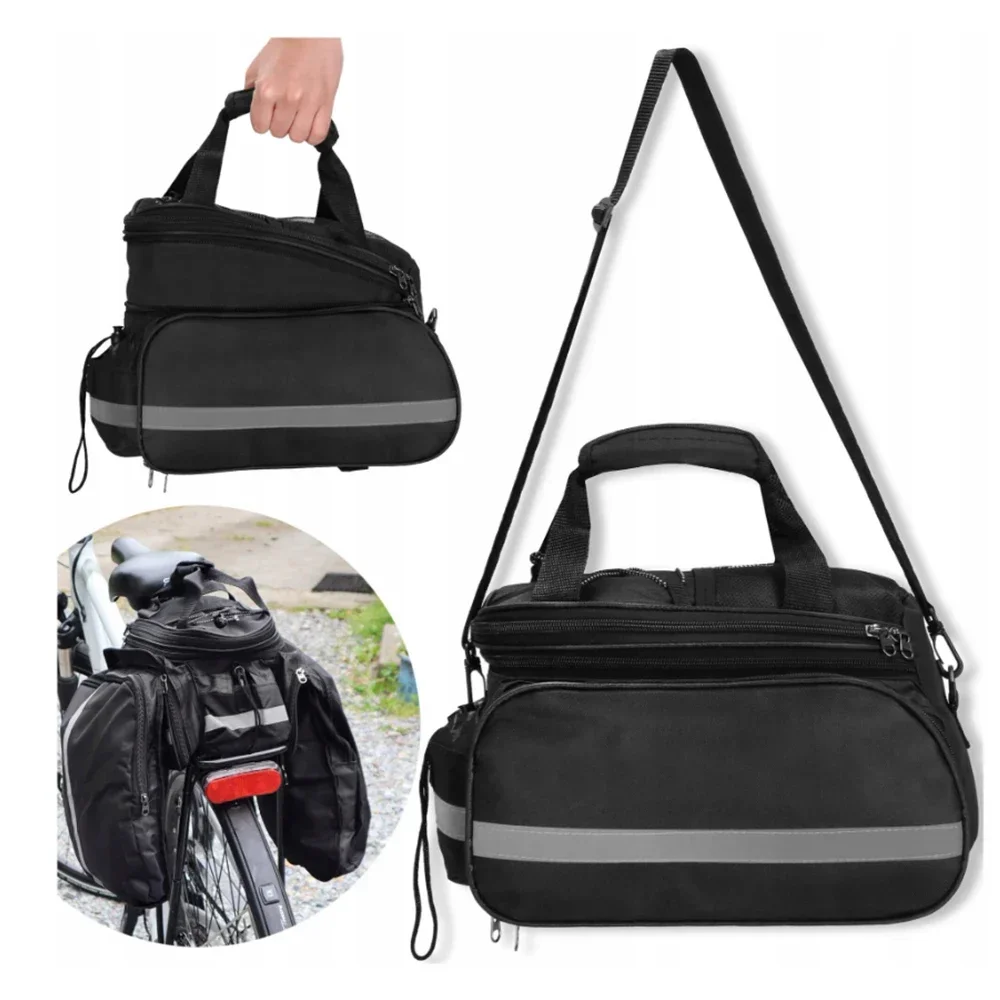 Bicycle Trunk Bag 27L Bicycle Rack Rear Bag with Rain Cover Bike Saddle Bag for Grocery Shopping Commuter Outdoor Cycling Trip