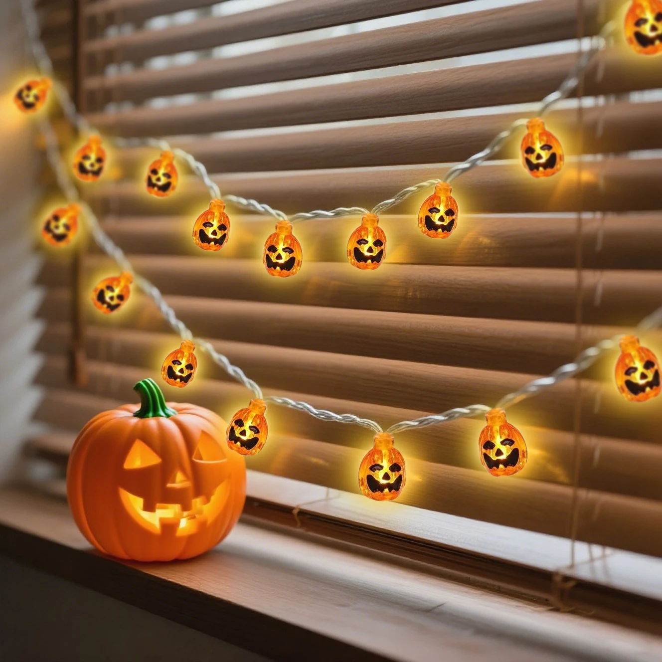 

1PCS Halloween Party Home Indoor Outdoor 1PC Halloween 3M 20 LED Battery Powered String Lights With Pumpkin Shape