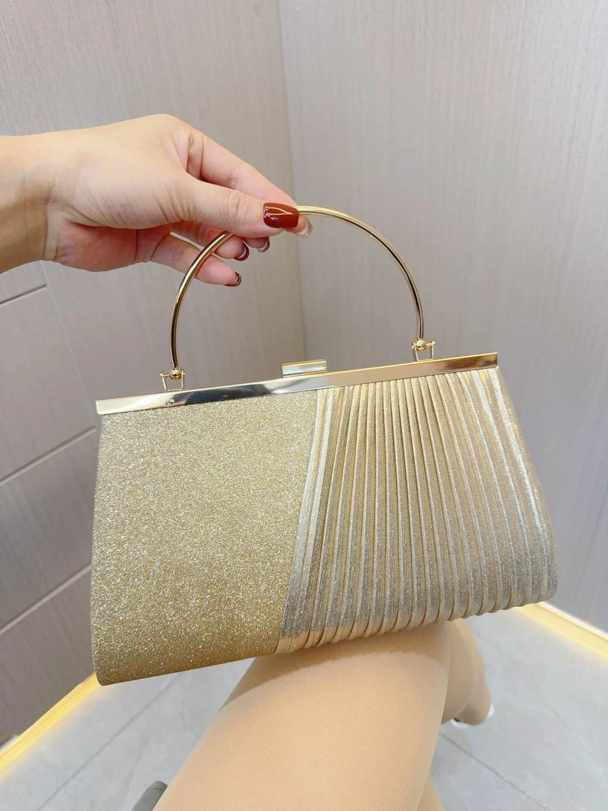 New Sparkling Banquet Handheld Oblique Straddle Evening Bag Party Evening Bag Celebrity Large Capacity Women's Bag Wallet