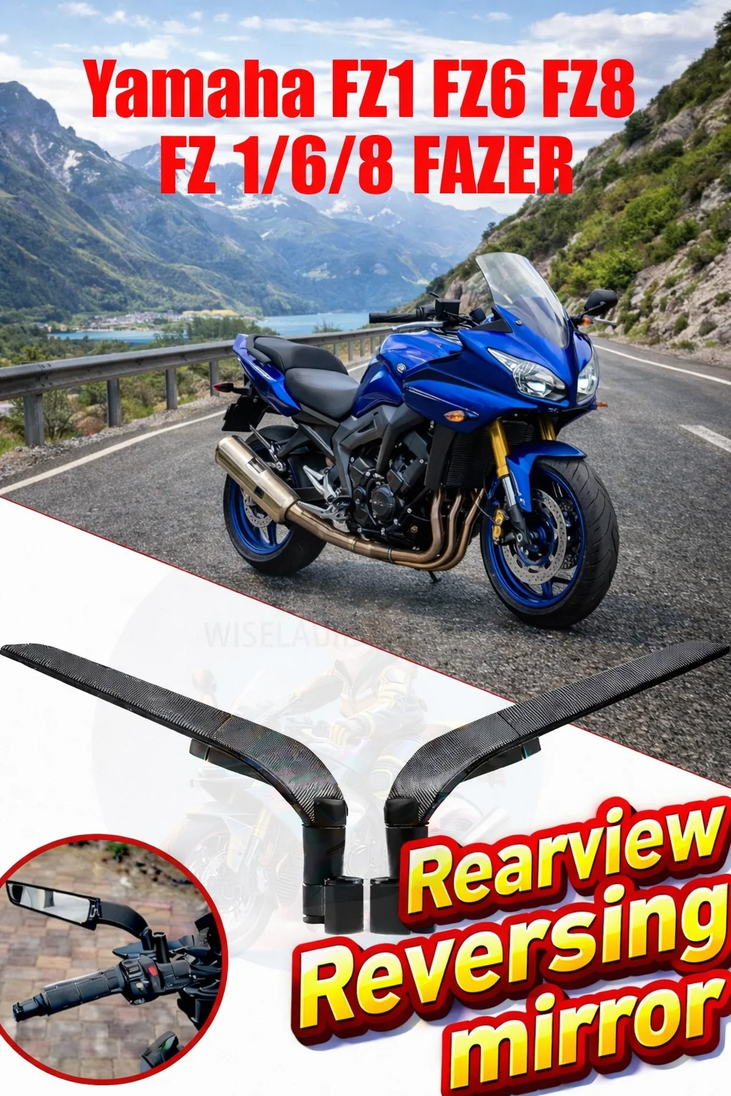 

Аксессуары для мотоциклов Yamaha FZ1, FZ6, FZ8, FZ 1/6/8 FAZER: карбоновые зеркала заднего вида Stealth Winglets.
