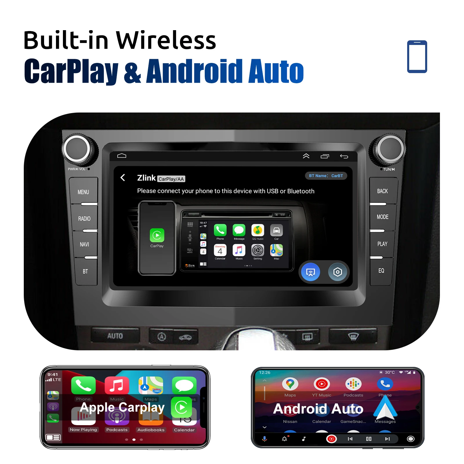 ESSGOO Android 13 4+64G Apple Carplay Car Stereo For Opel Vauxhall Astra H Zafira Meriva Vectra Corsa C D Combo GPS NAV RDS WiFi