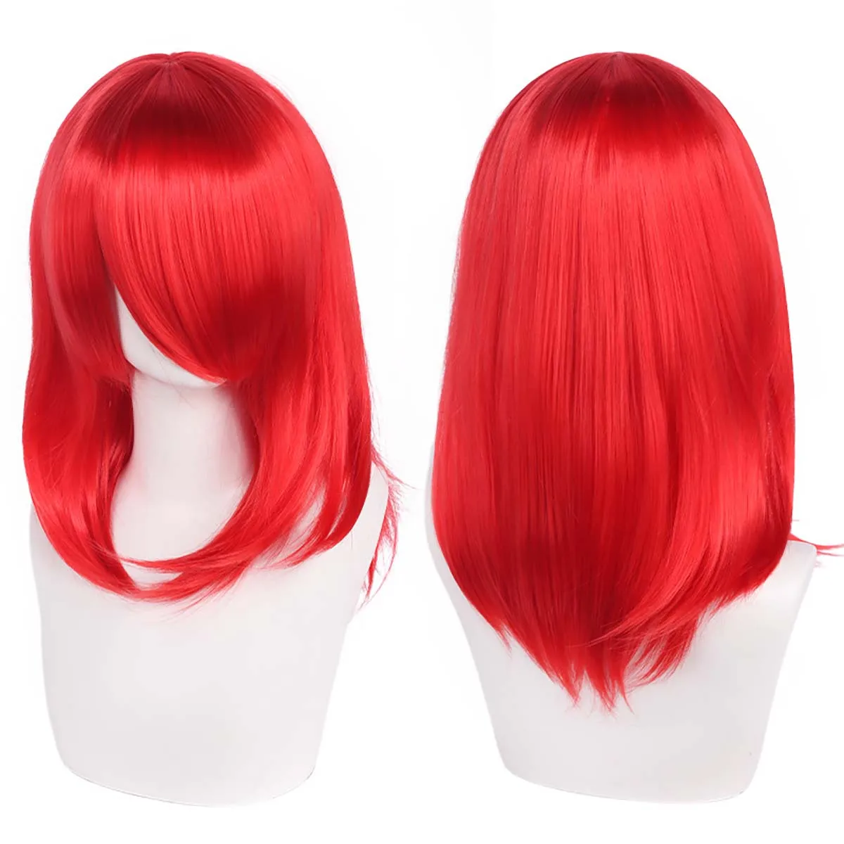 Women Anime 40cm Medium Basic Synthetic Bang Blond Cosplay Heat Resistant Hair Wig