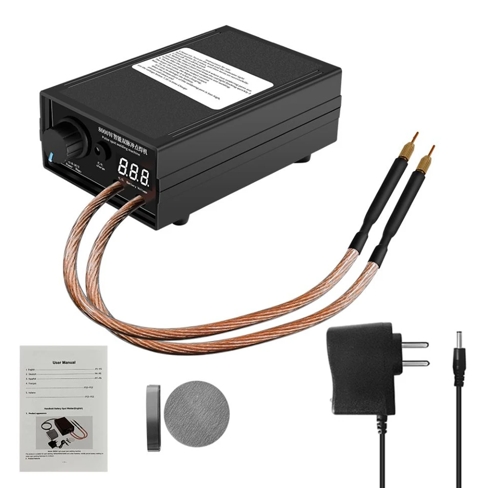 8000W High Power Dual Pulse Spots Welding Machine for Welding 18650 Lithium Battery Cellphone Batteries 0.1-0.3mm Nickel Sheet