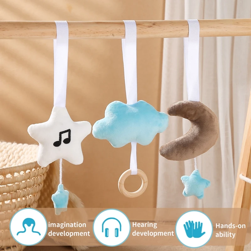 Baby Star Moon Hanger Knuffels Baby Pasgeboren Interactieve Accessoires Wieg Opknoping Decoratie Baby Zacht Speelgoed 0 12 Maanden