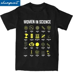 Women In Science T Shirt Men Women's 100% Cotton Unique T-Shirts Crew Neck Science Chemistry Physics Scientist Tops Summer