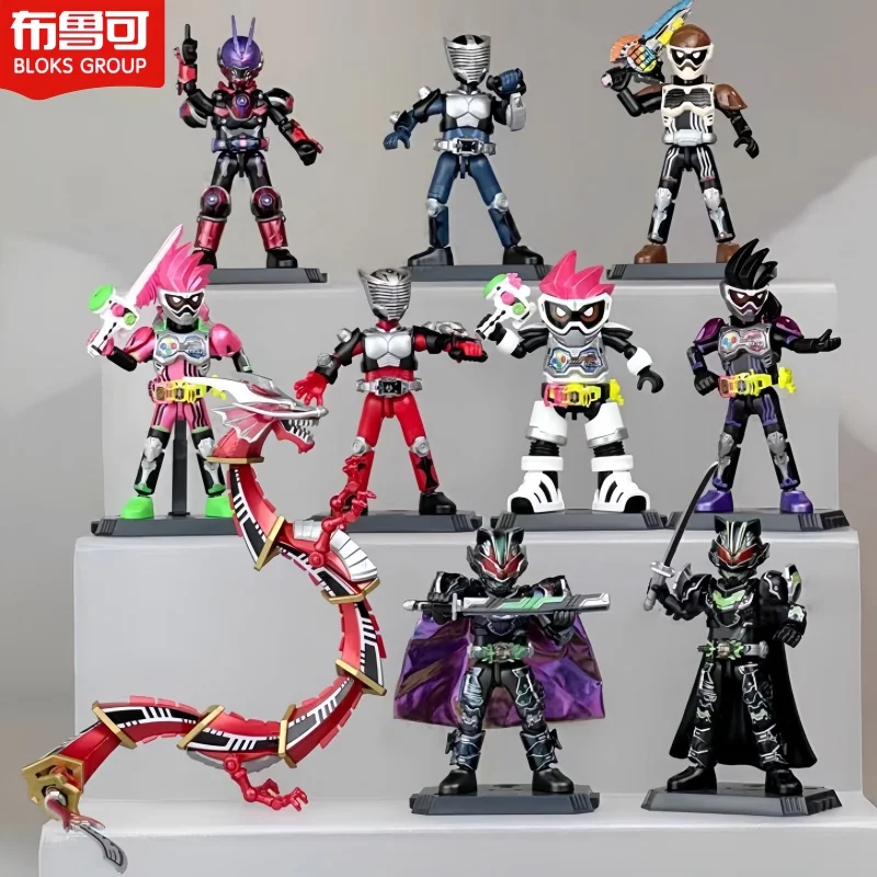 

Blokees Original Kamen Rider Galaxy 3 Version Blind Box Masked Rider Ryuki Tycoon Bujin Sword Dragreder Action Assembled Toy