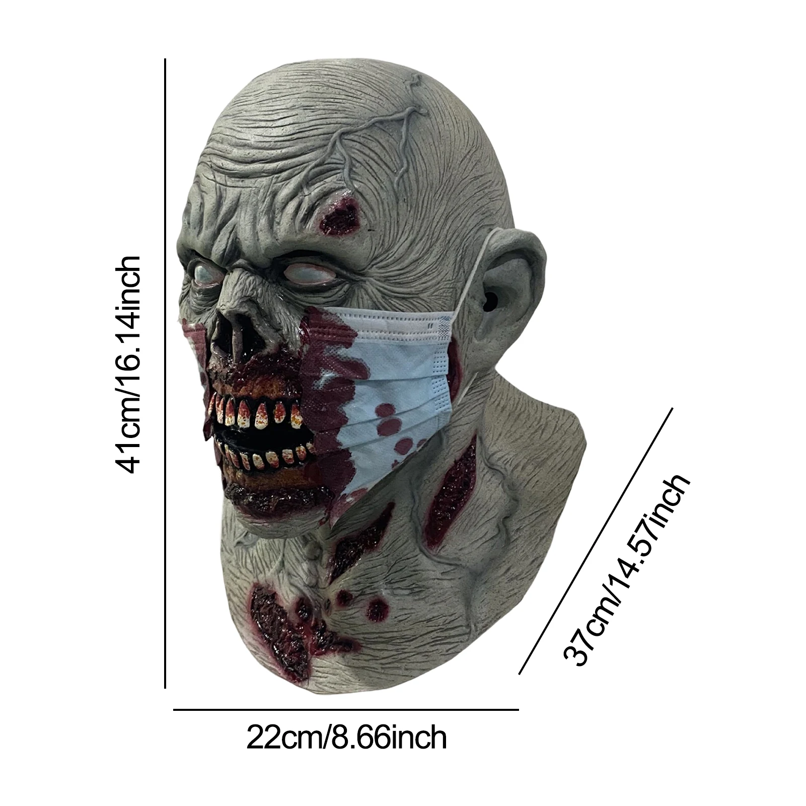 Horror Halloween Masks Cosplay Zombie Headgear Costume Props Accessories Carnival Dress Up Party Masquerade Ball Fancy Dress