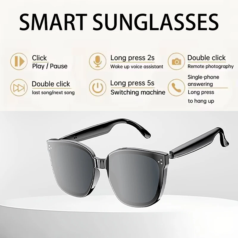 

Smart Translation Sunglasses Intelligent Real-time Language Translator Bluetooth Wireless Headphone AI Chat Men Driving Glasses