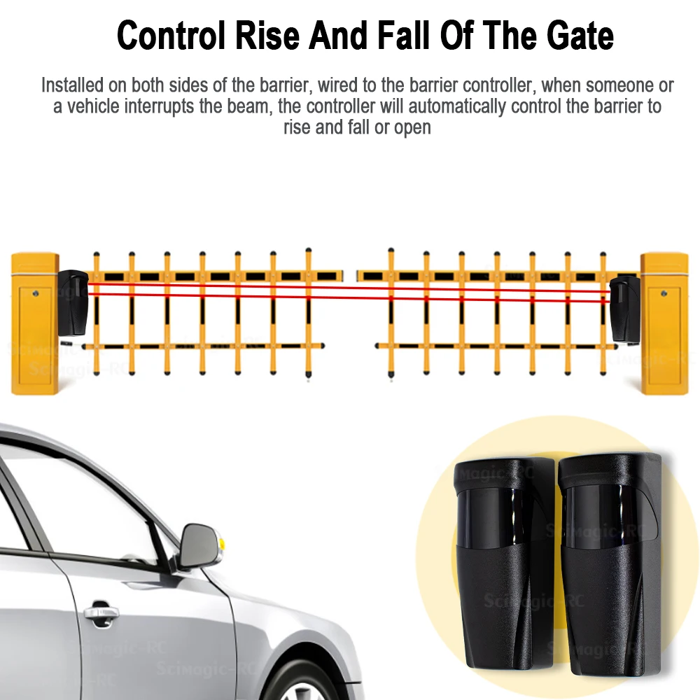 جديد حاجز المرآب كاشف الأشعة تحت الحمراء الاستشعار 12-24 فولت تيار مستمر الكهروضوئية للبوابات التلقائي بوابة الكهروضوئية مستشعر إنذار الأشعة تحت الحمراء #4