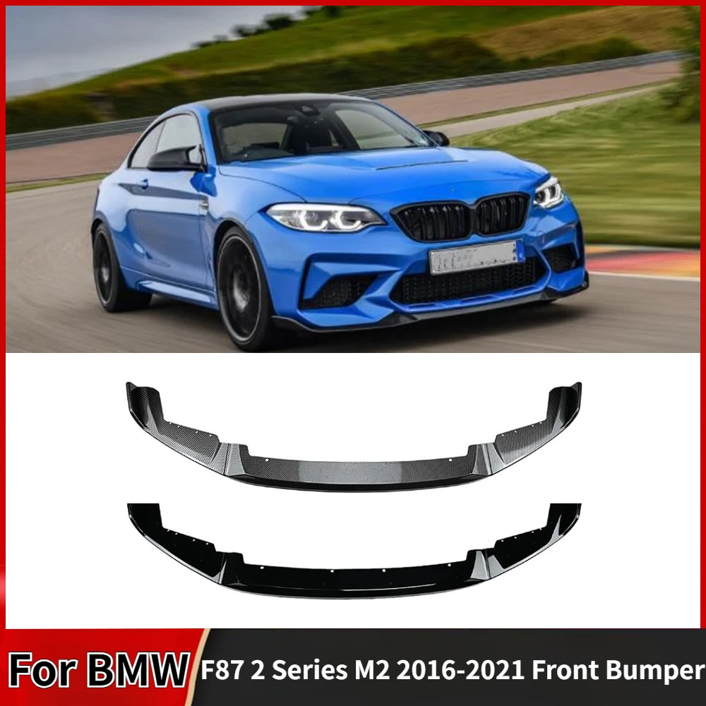 For BMW F87 2 Series M2 2016-2021 Car Front Bumper Spoiler Lip Lower Splitter Blade CS Style Body Kit Trim Front Lip Spoiler