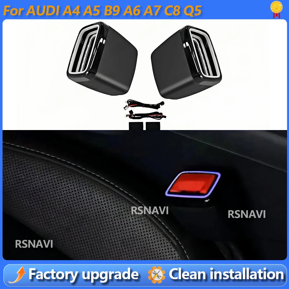 30 Farben Sicherheitsgurt-LED-Ambientebeleuchtung für Audi A4 A5 RS4 RS5 B9 A6 A7 C8 Q5 Q7 Q8 2020-2024 Dekorative Lampenteile