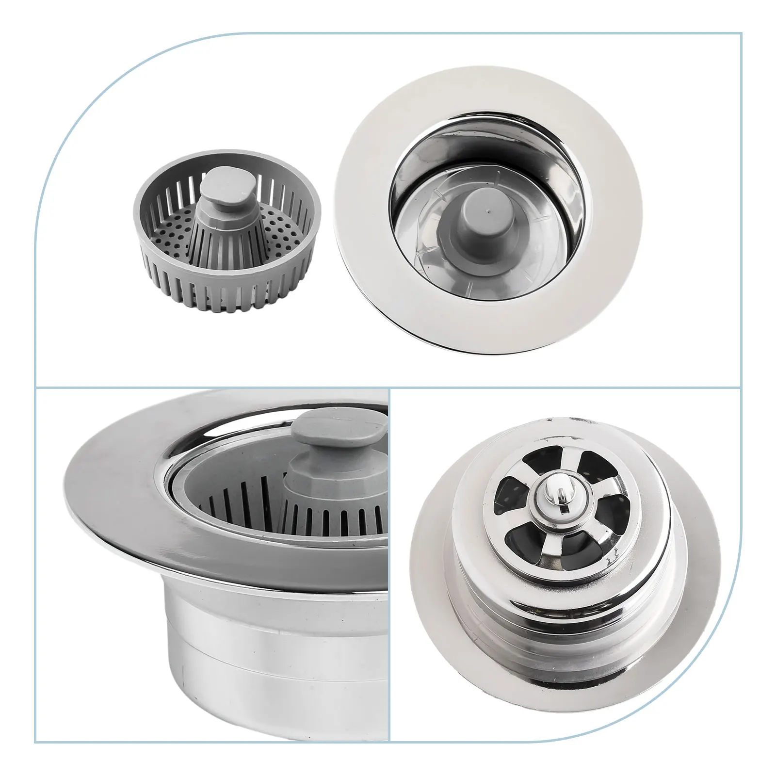 1pc Kitchen Sink Filter Basket Strainer Anti-blocking ABS Drain Strainer Home Bathroom Basin Replacement Accessories