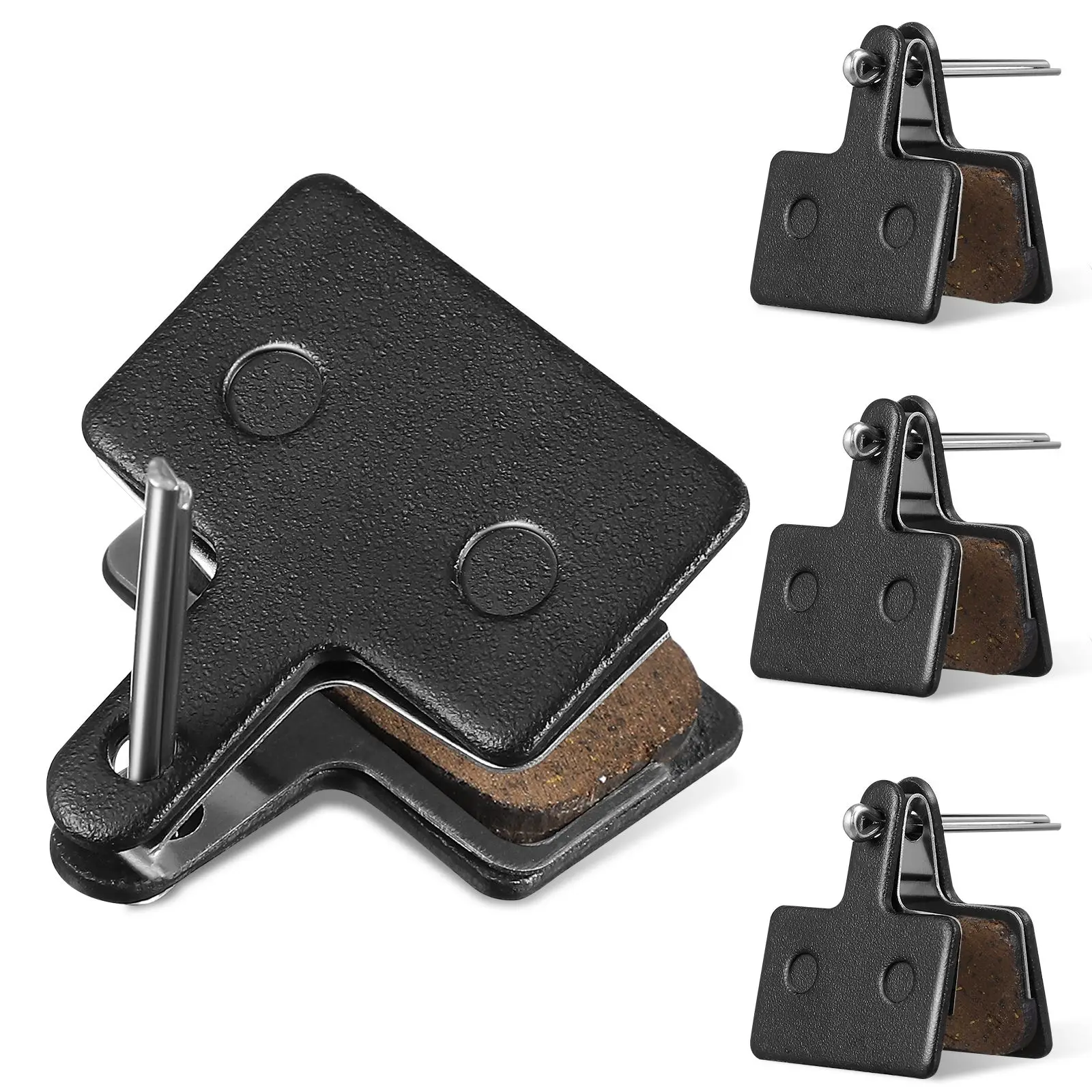 

Professional Disc Brake Pads 4 Pairs Bike Half Plate Silent Replacement Heat Resistant Resin Durable Stable Performance